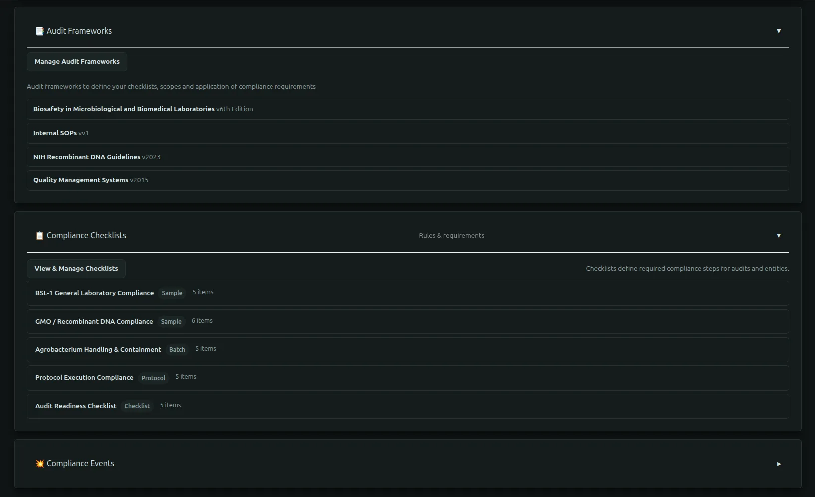 Flask Track compliance automation interface